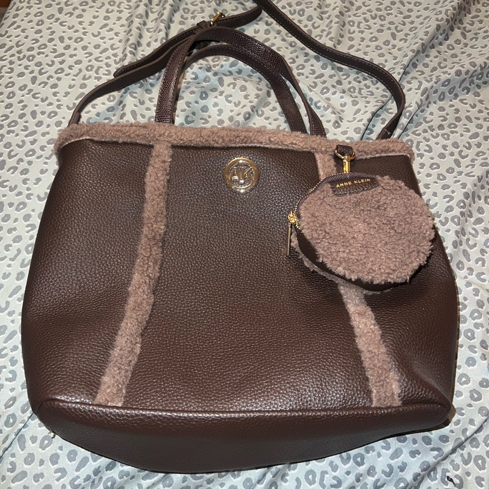 Anne Klein Brown Tote with Coin Pouch